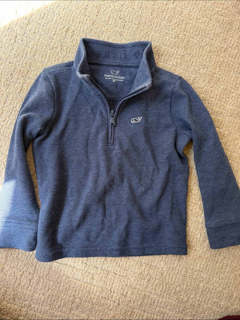 Vineyard Vines Kids Navy Half-Zip Pullover Sweatshirt size 4